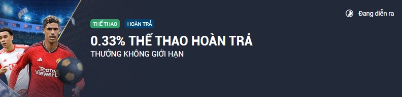 Khuyến Mãi 0.33% Thể Thao Hoàn Trả